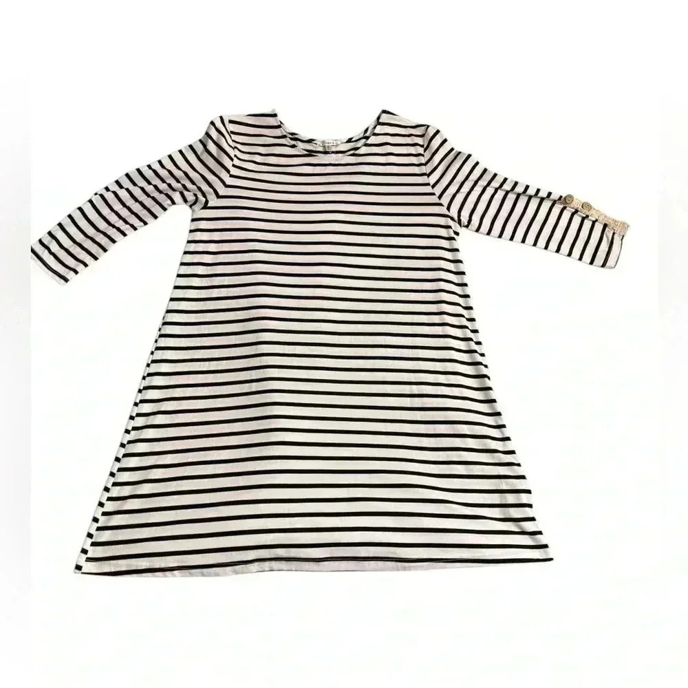 Jodifl Striped Dress Women SZ S. Oversized Tunic Blue Striped Nautical Dress D4